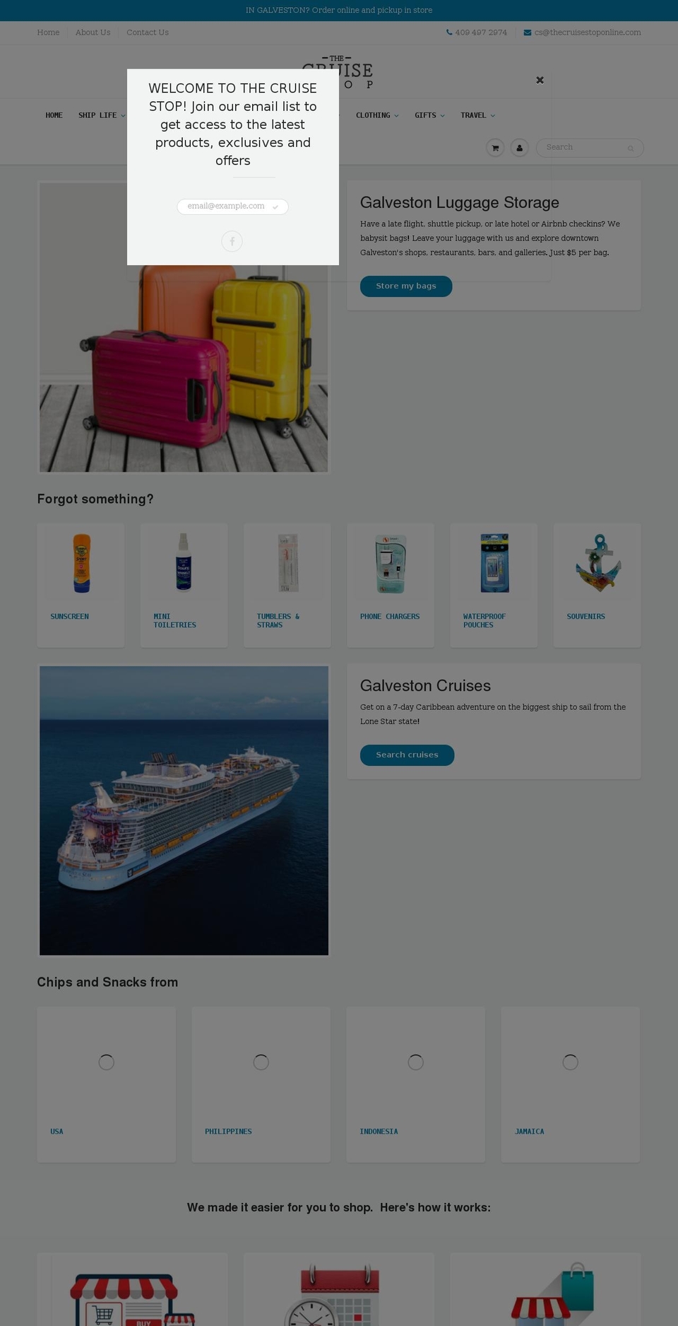 thecruisestoponline.com shopify website screenshot