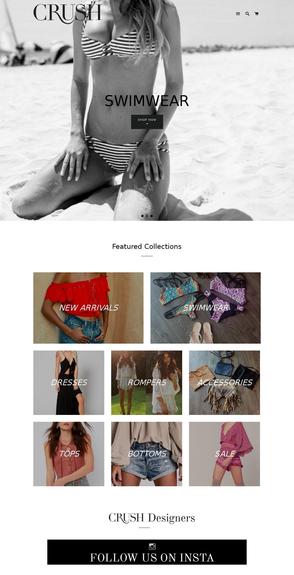 thecrushboutique.com — Shopify storefront screenshot