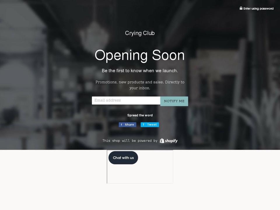 thecryingclub.com — Shopify storefront screenshot