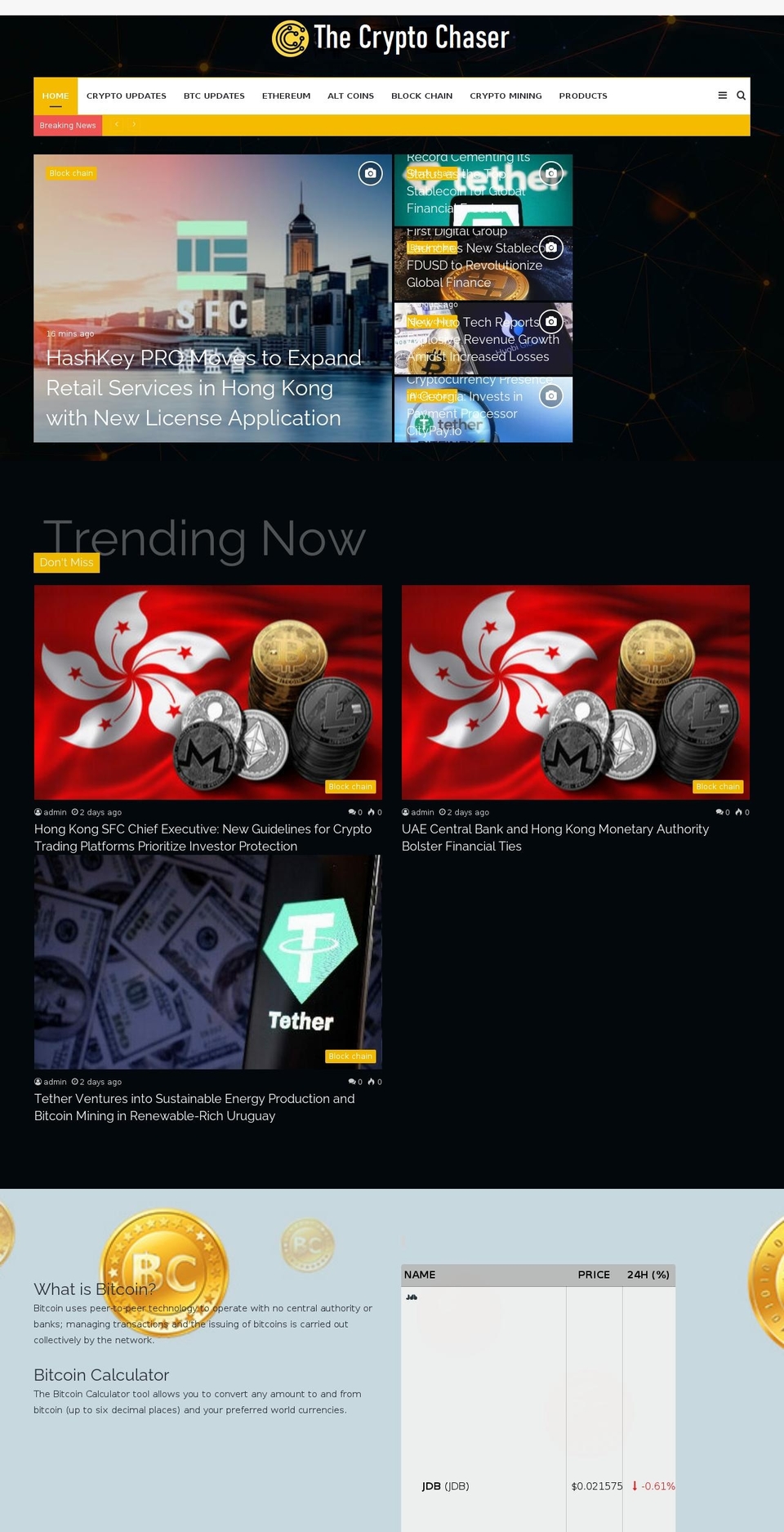 thecryptochaser.com — Shopify storefront screenshot