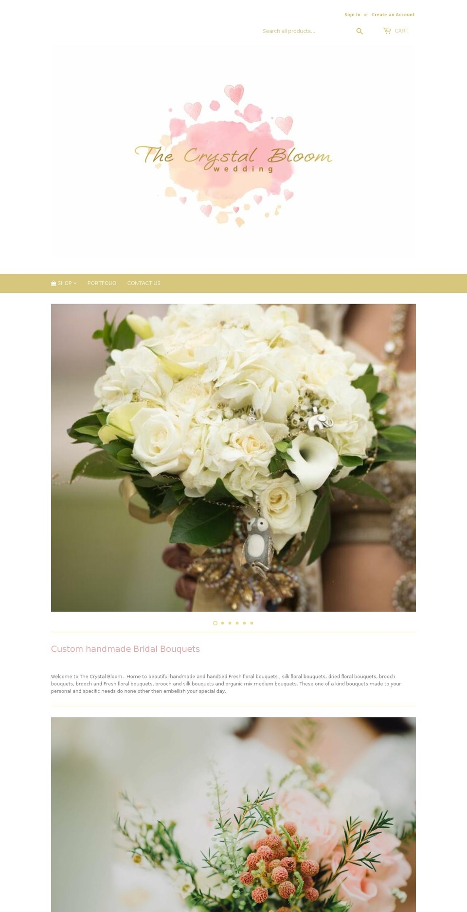 thecrystalbloom.com — Shopify storefront screenshot