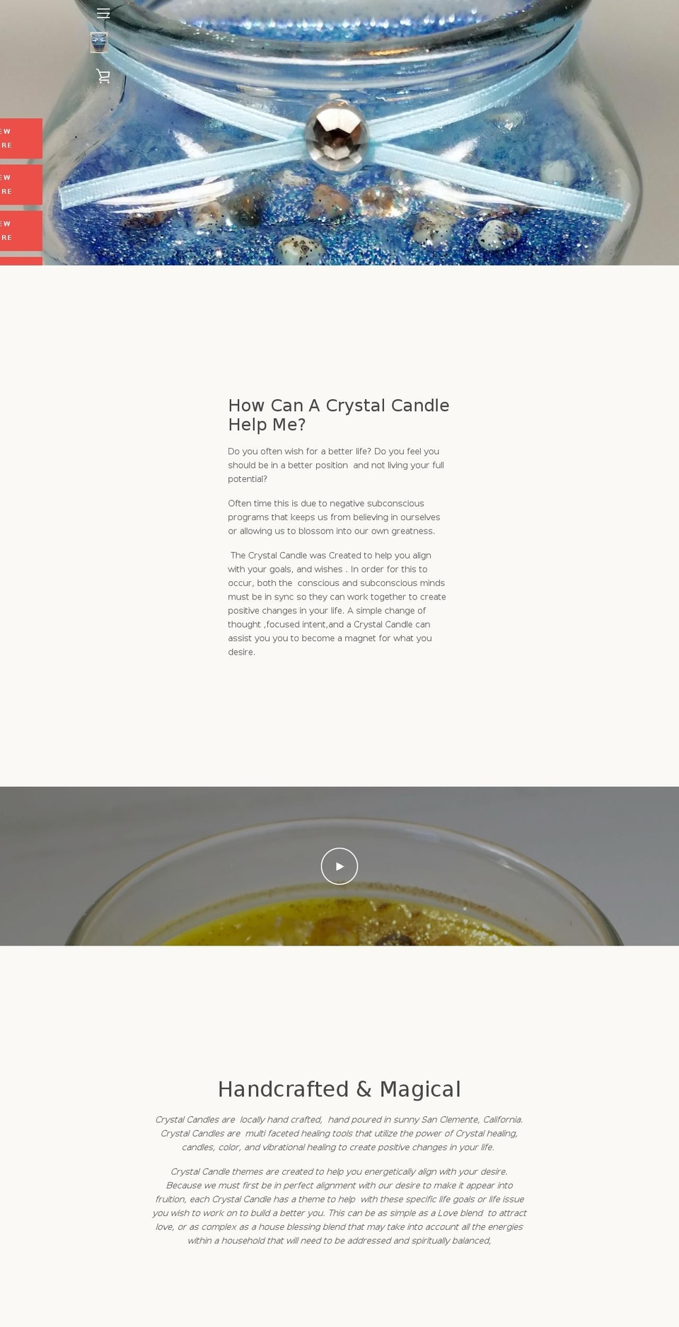 thecrystalcandle.com shopify website screenshot