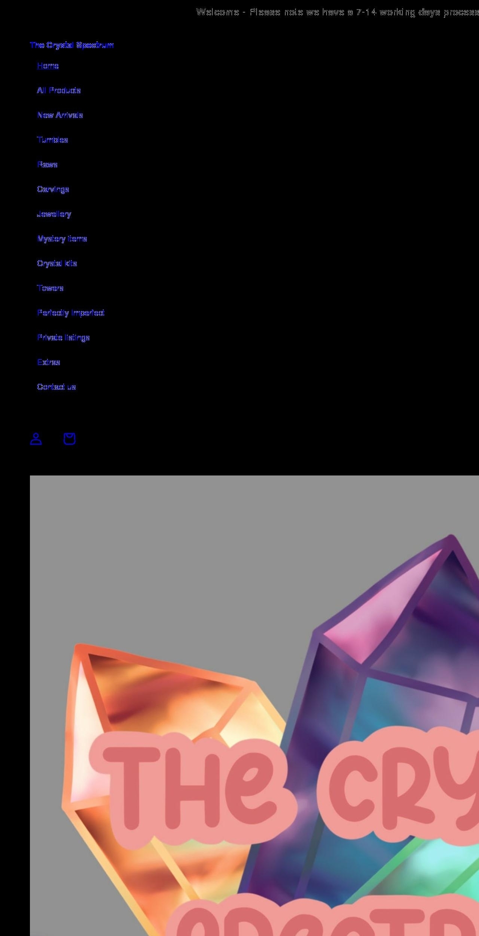 thecrystalspectrum.com shopify website screenshot