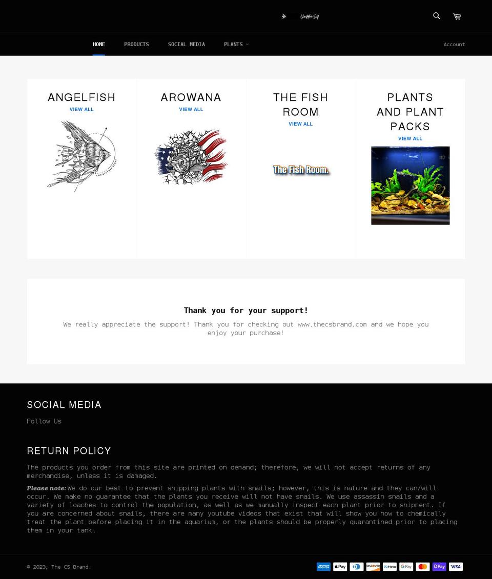 thecsbrand.com shopify website screenshot