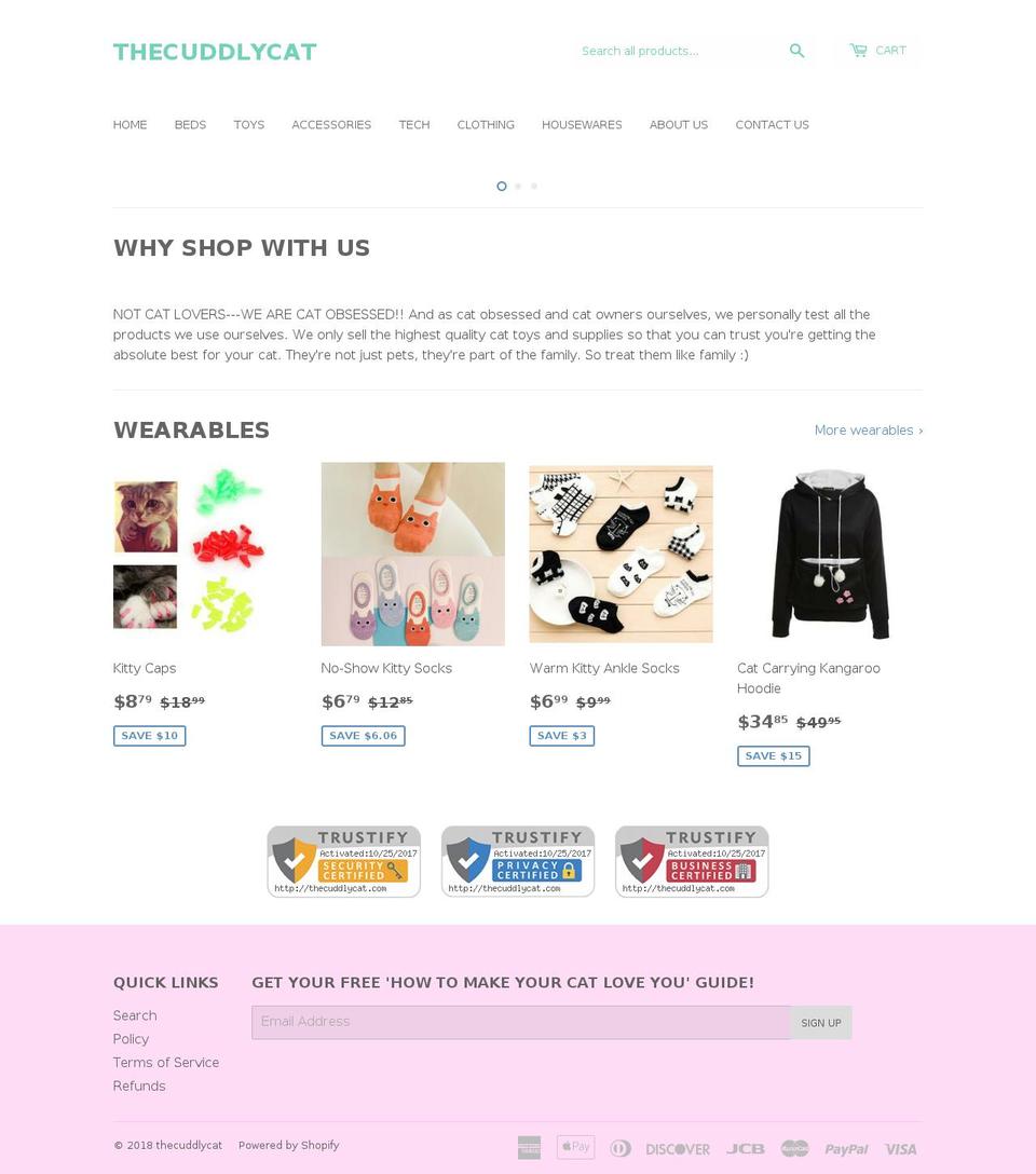 thecuddlycat.com — Shopify storefront screenshot