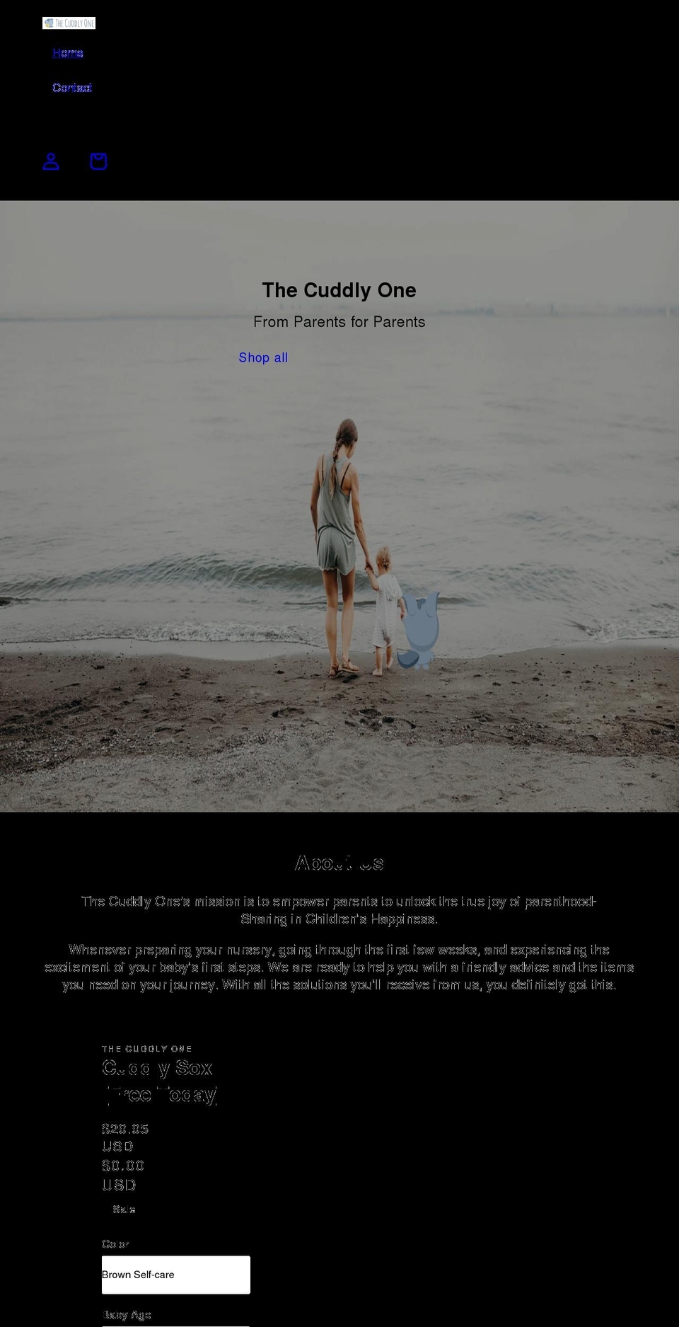 thecuddlyone.com shopify website screenshot