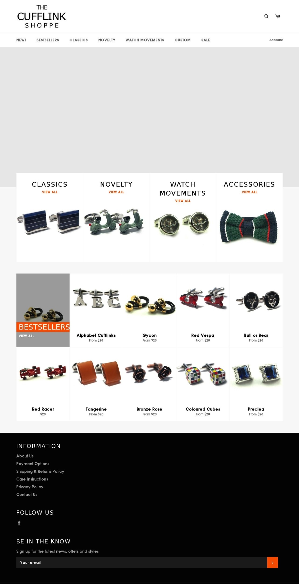 thecufflinkshoppe.sg shopify website screenshot