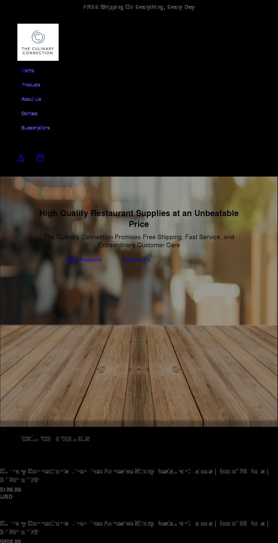 theculinaryconnection.com shopify website screenshot