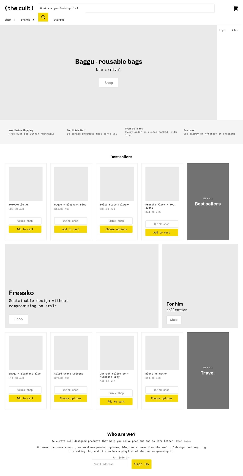 thecullt.com shopify website screenshot