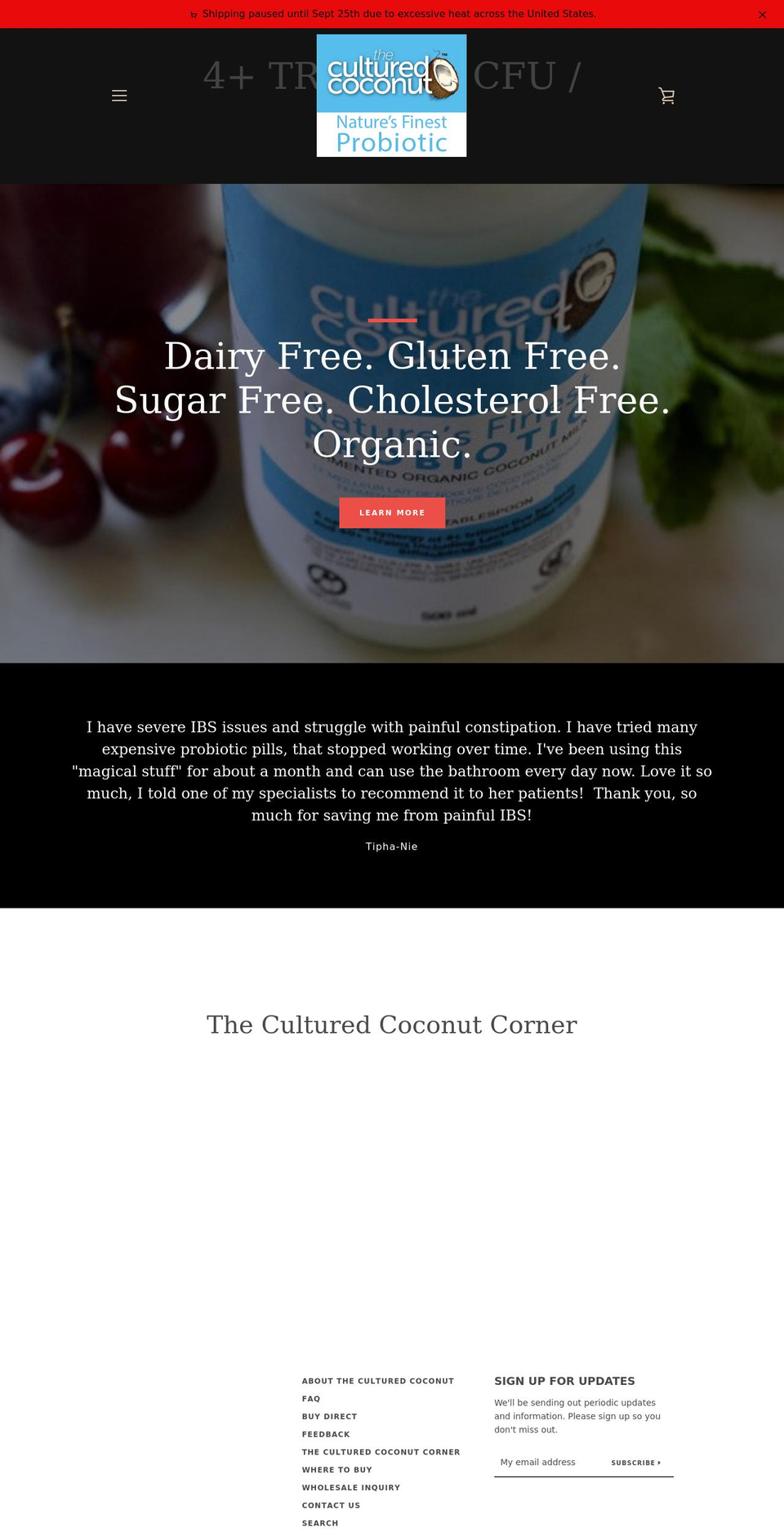 theculturedcoconut.com shopify website screenshot