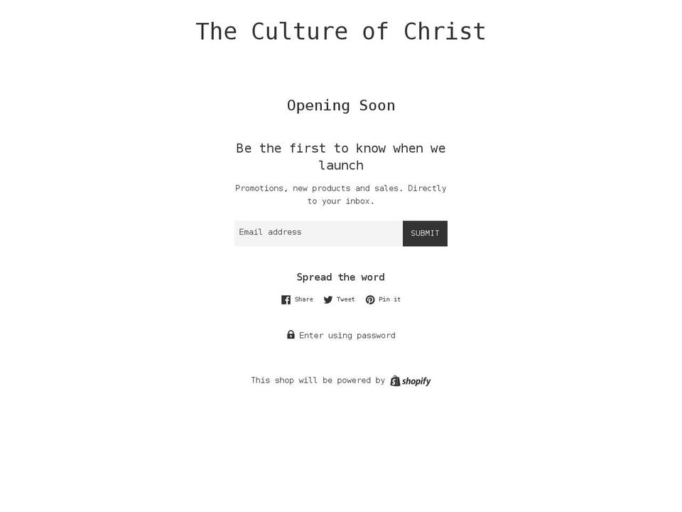 thecultureofchrist.com shopify website screenshot