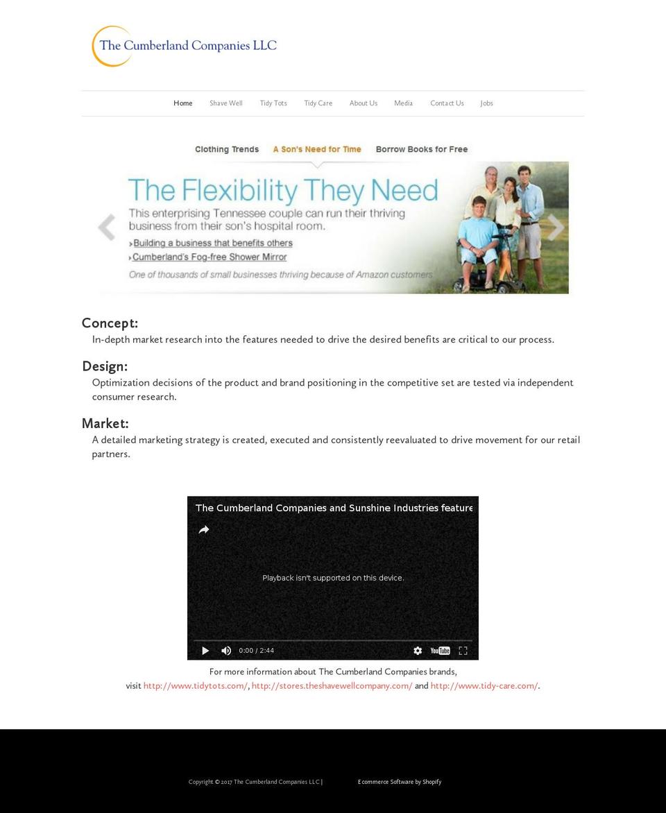thecumberlandcompanies.com shopify website screenshot