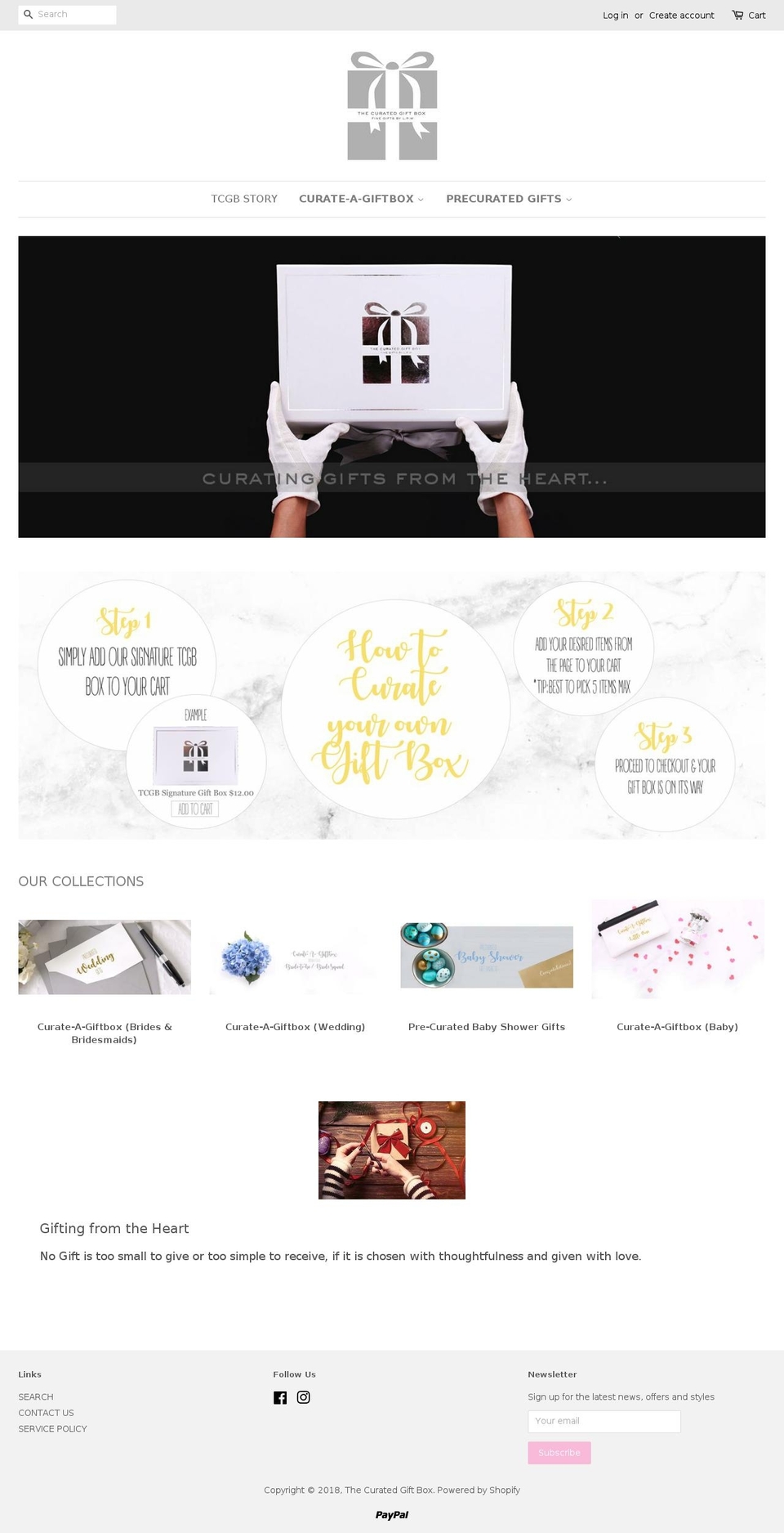 thecuratedgiftbox.com — Shopify storefront screenshot