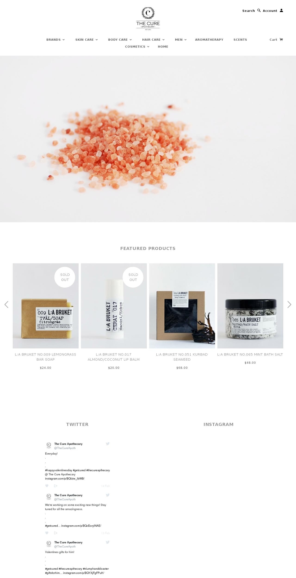 thecureapothecary.ca shopify website screenshot