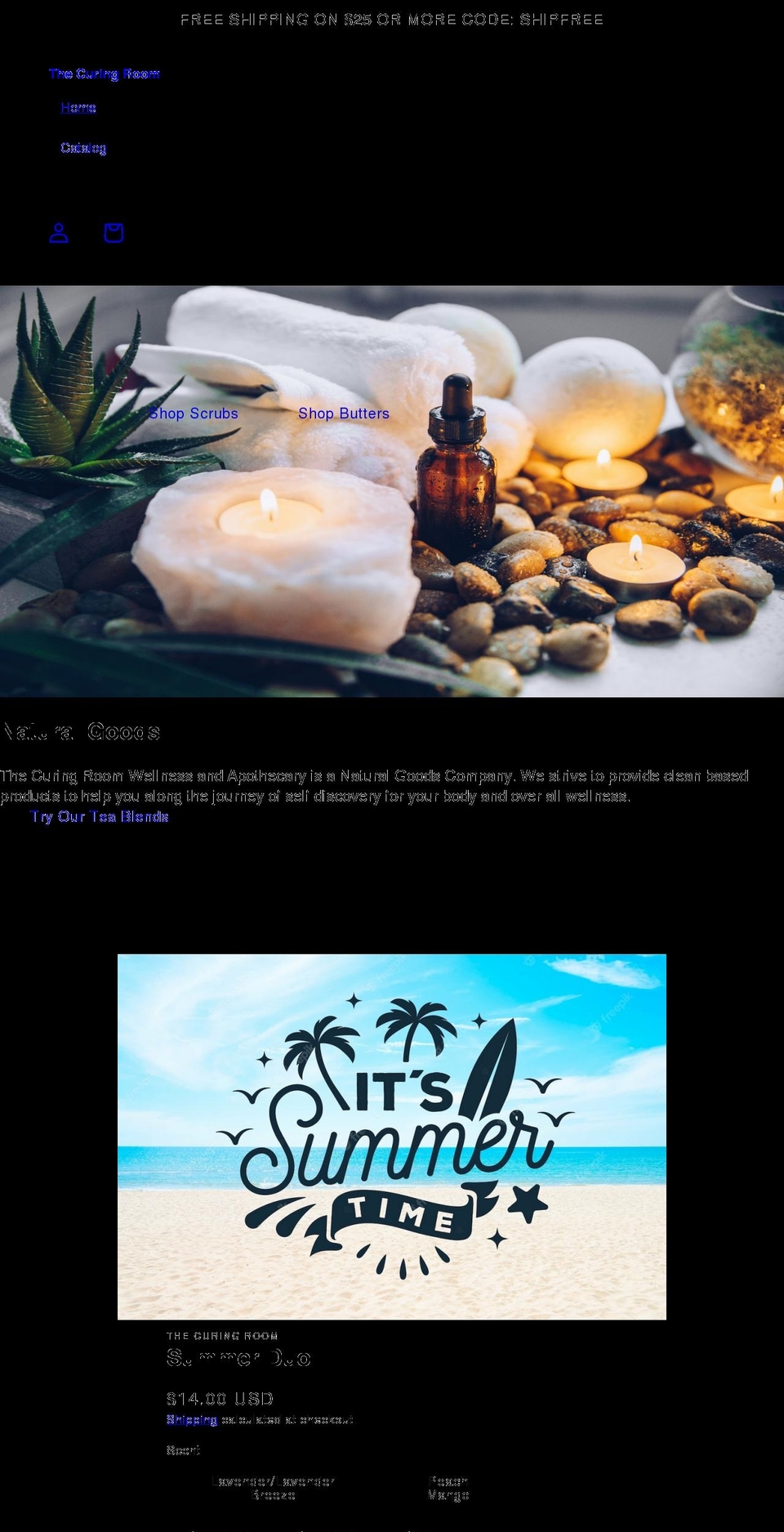 thecuringroom.net shopify website screenshot