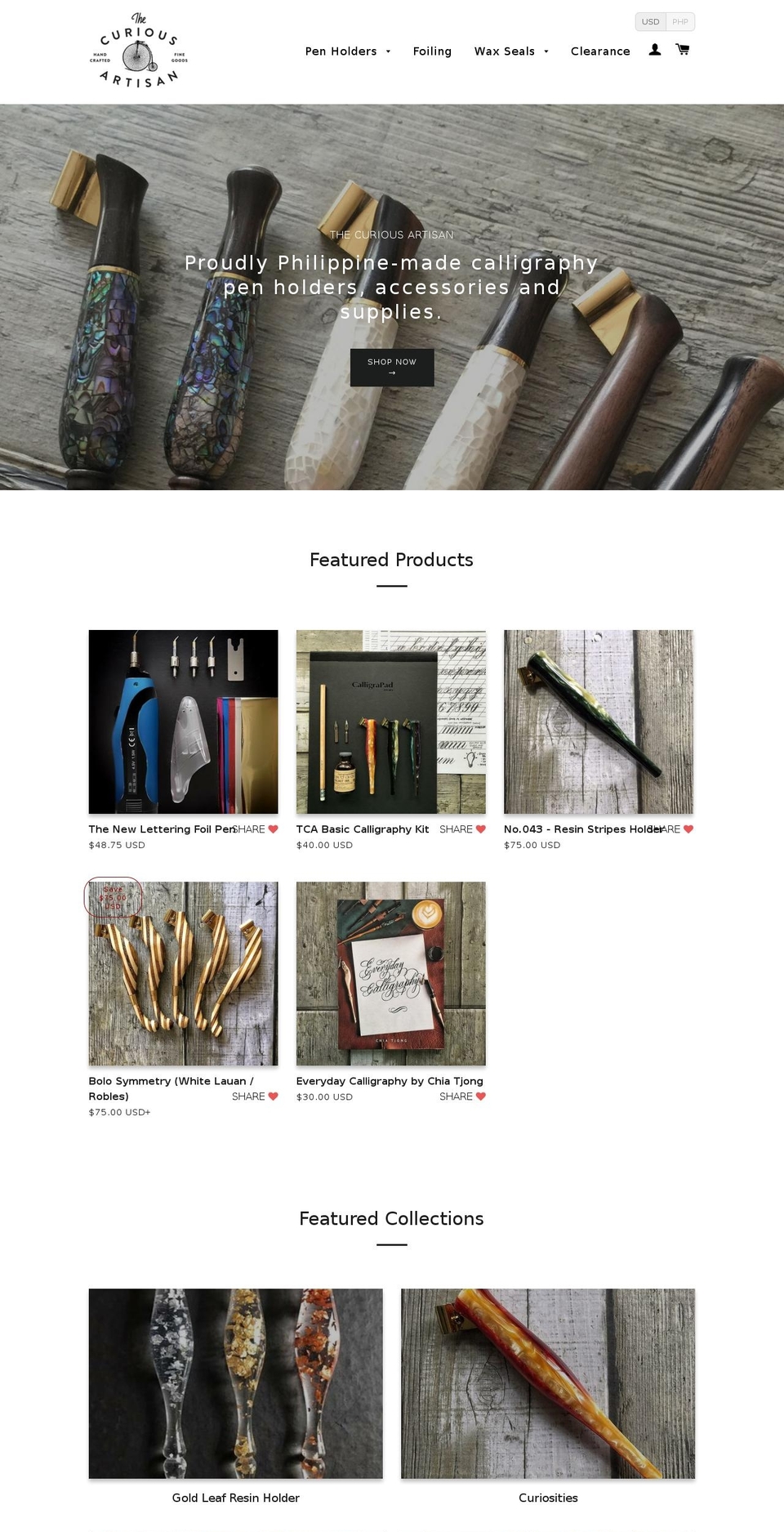 thecuriousartisan.com shopify website screenshot