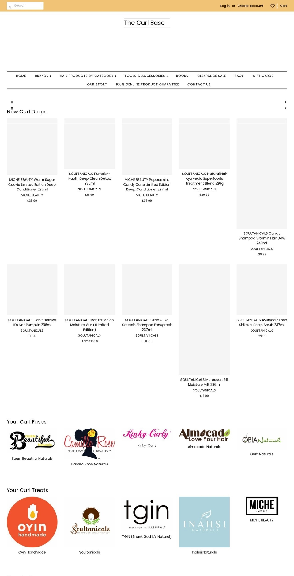 thecurlbase.com shopify website screenshot