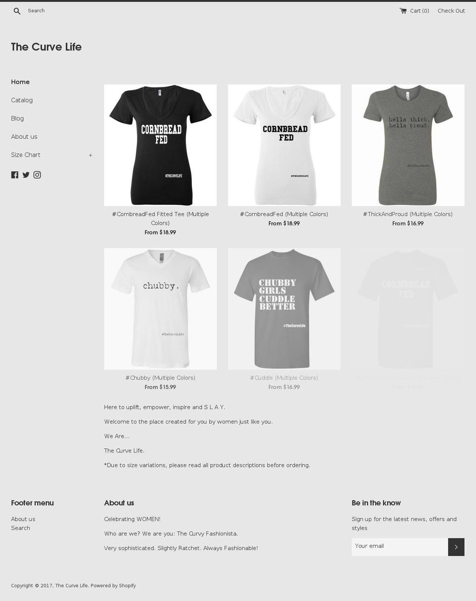 thecurvelife.com shopify website screenshot