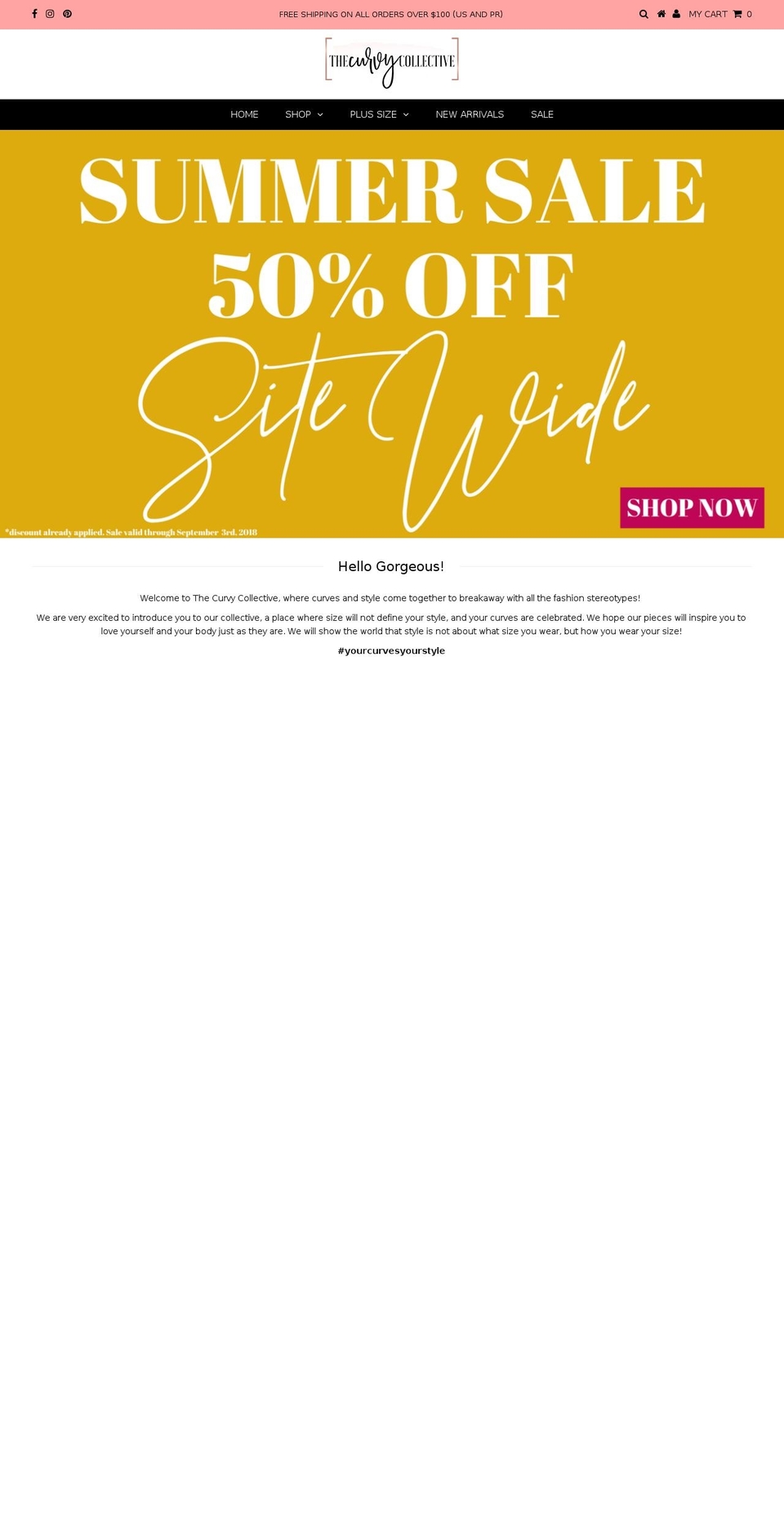 thecurvycollective.com — Shopify storefront screenshot