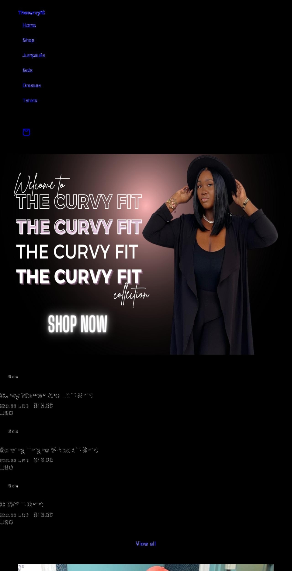 thecurvyfit.com shopify website screenshot