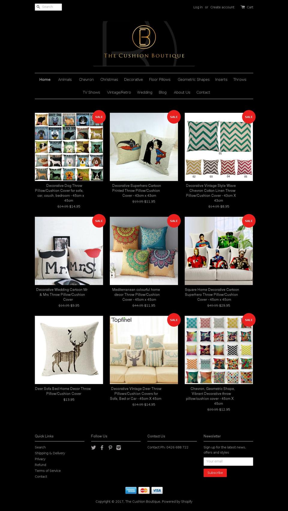 thecushionplace.com shopify website screenshot