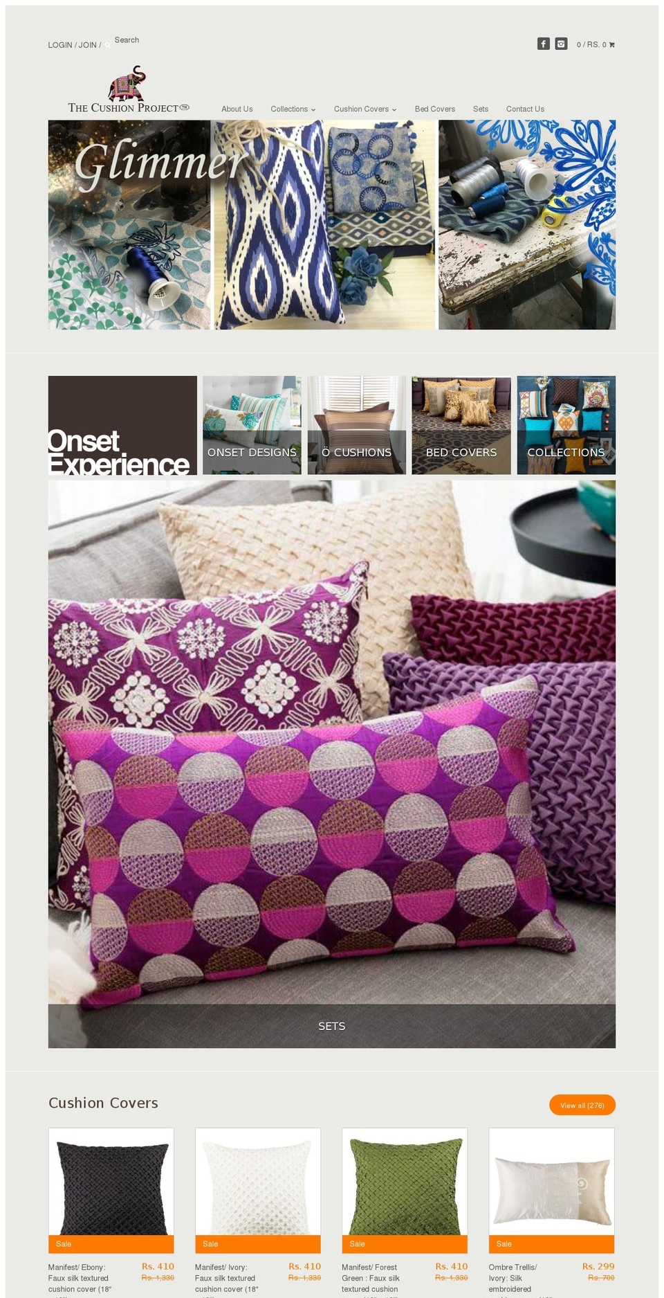 thecushionproject.com — Shopify storefront screenshot