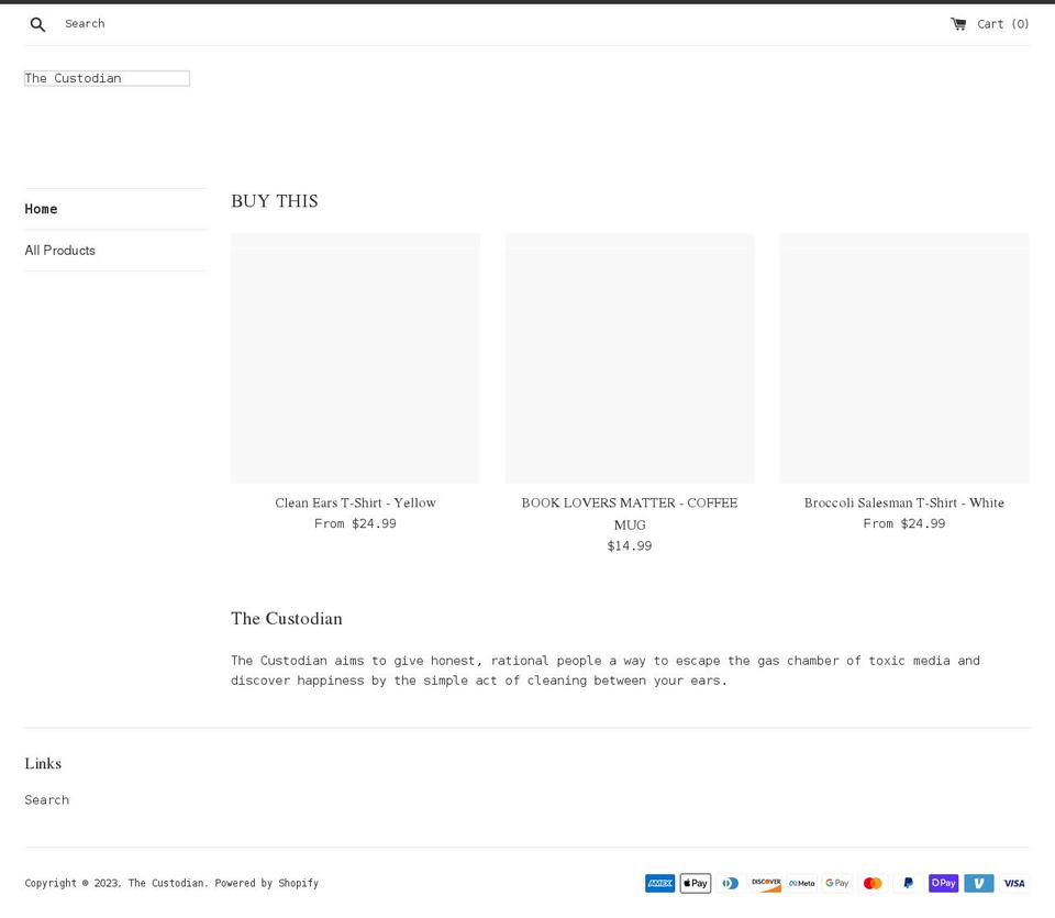 thecustodian.org shopify website screenshot