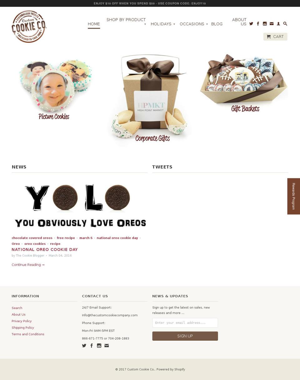 thecustomcookiecompany.com shopify website screenshot