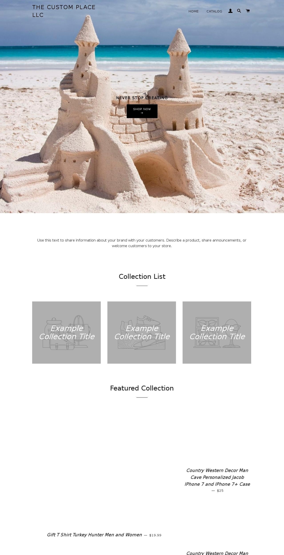 thecustomplacellc.com — Shopify storefront screenshot