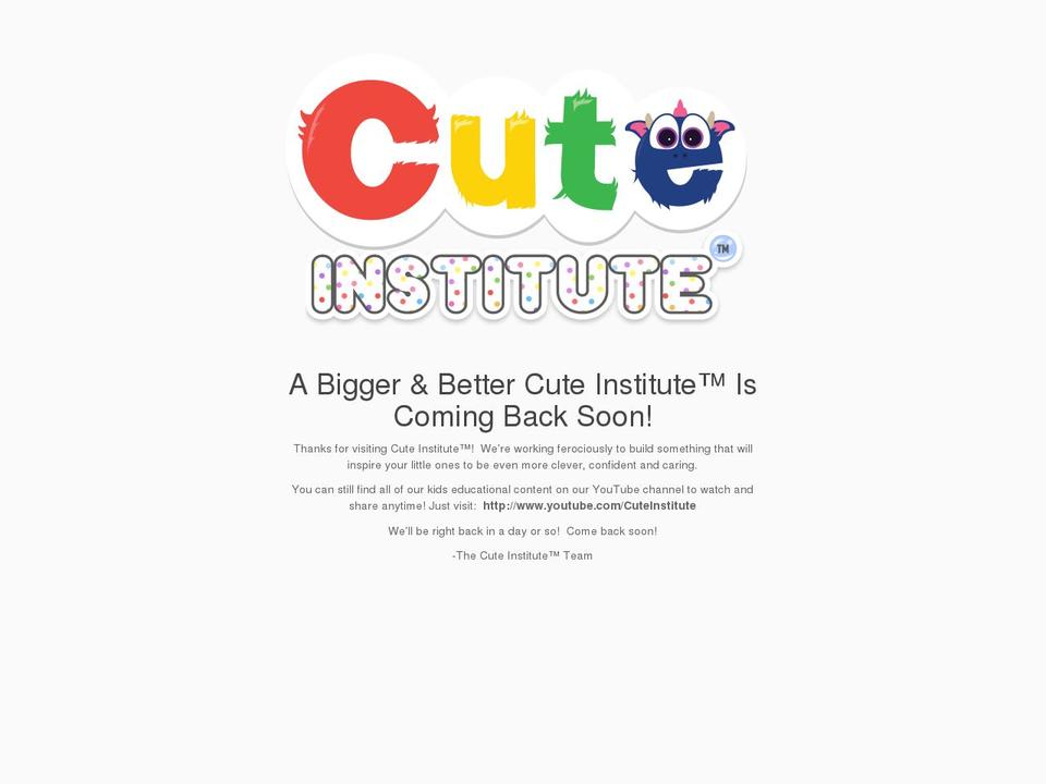 thecuteinstitute.com — Shopify storefront screenshot