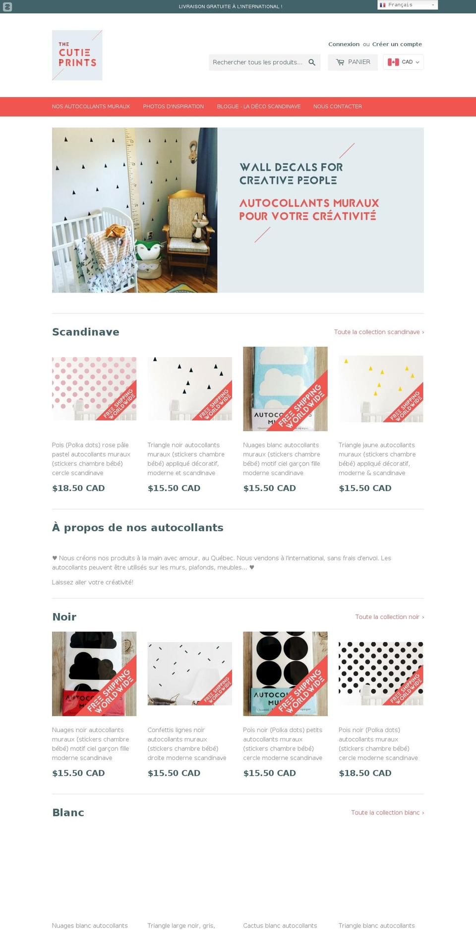 thecutieprints.com — Shopify storefront screenshot
