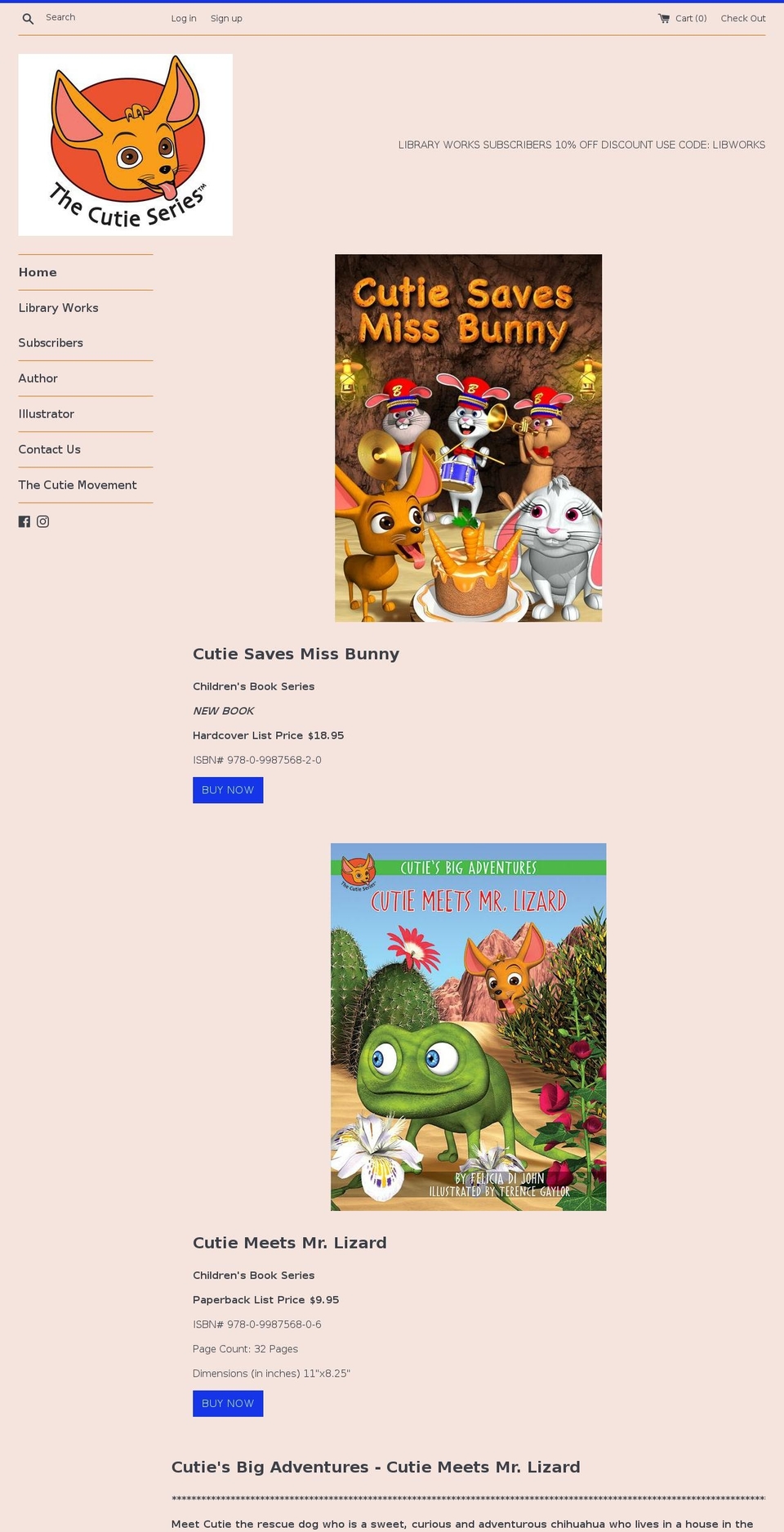 thecutieseries.com — Shopify storefront screenshot