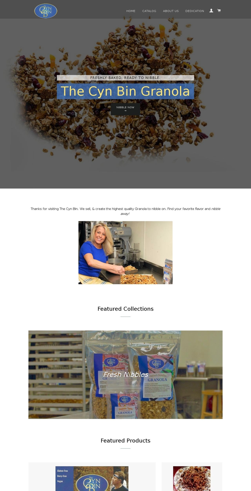 thecynbingranola.com shopify website screenshot
