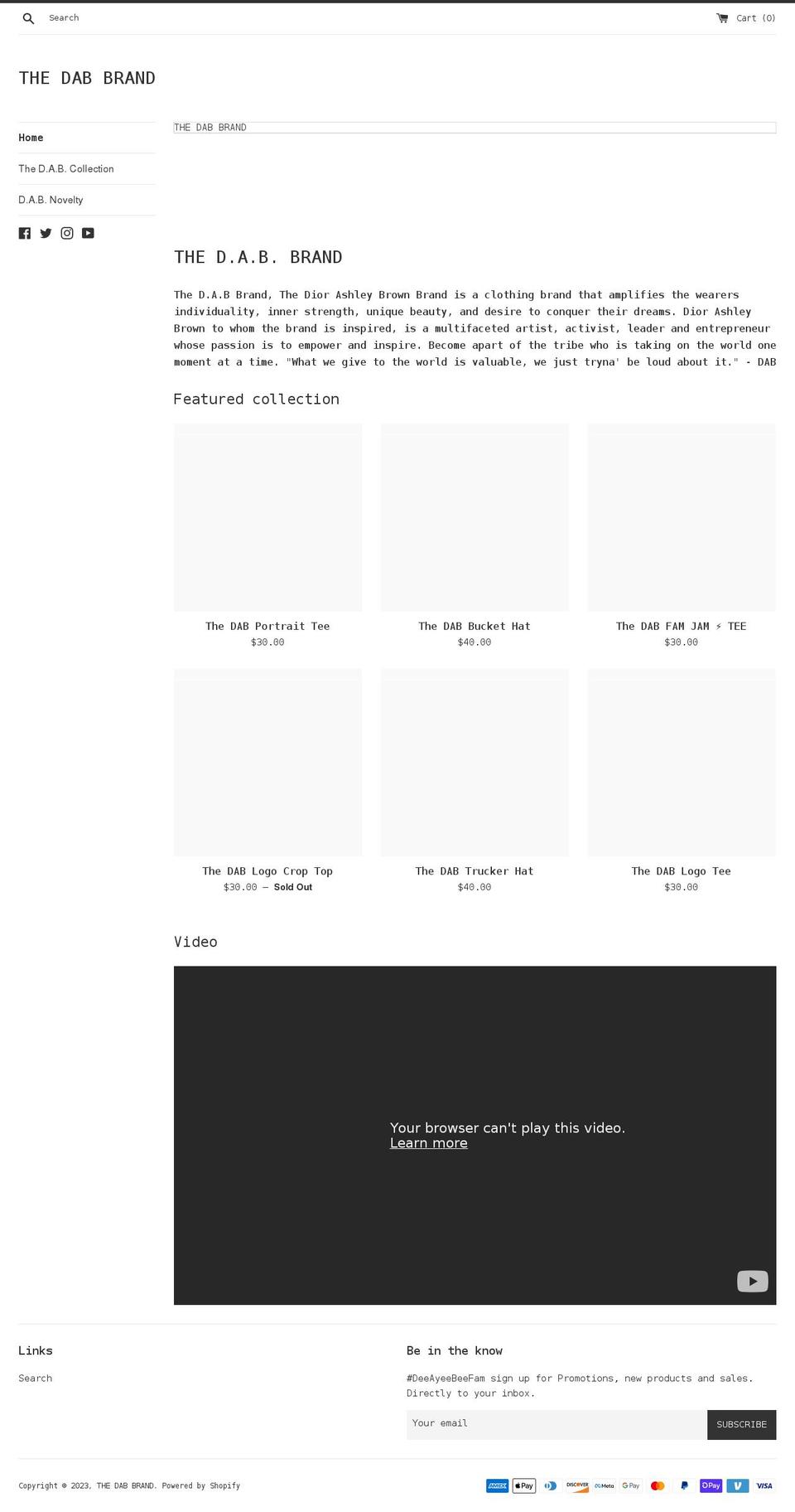 thedabbrand.com shopify website screenshot