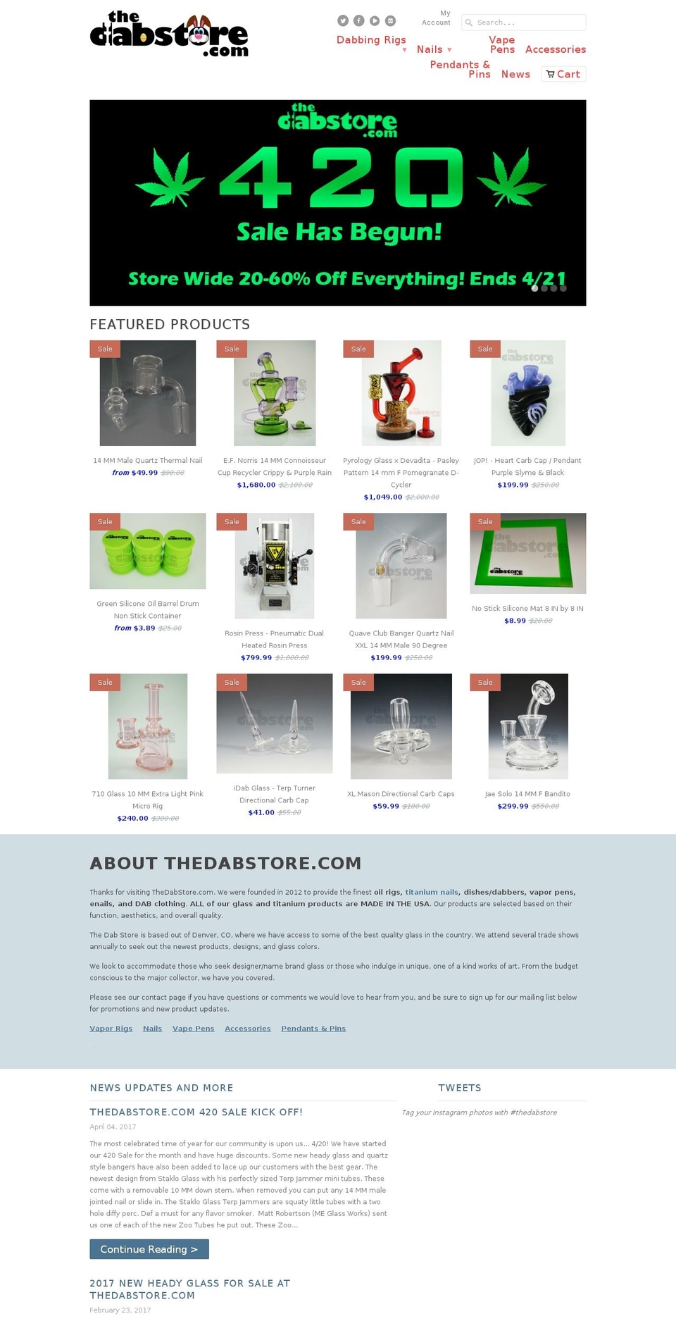 thedabstore.com shopify website screenshot