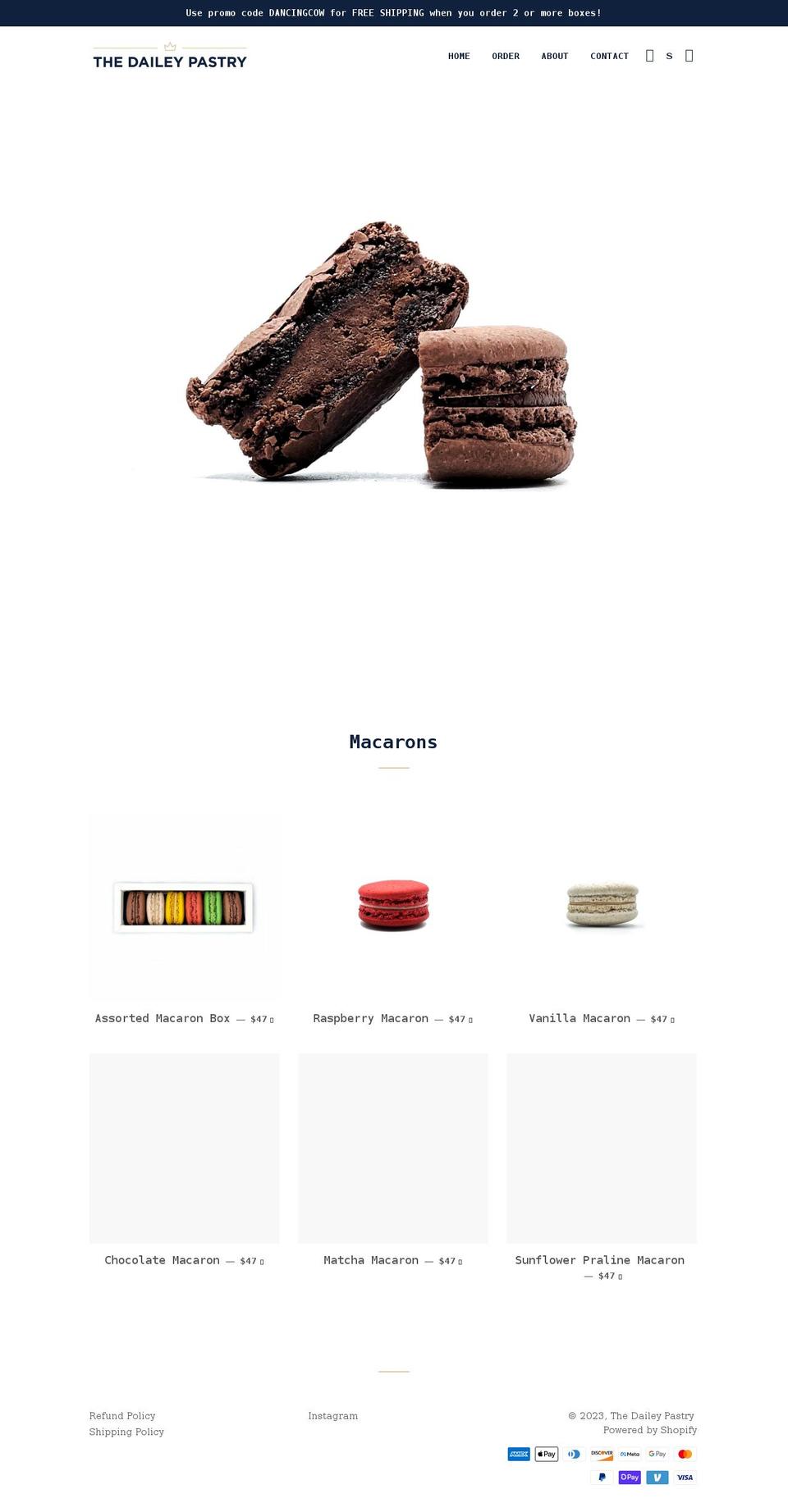 thedaileypastry.com shopify website screenshot