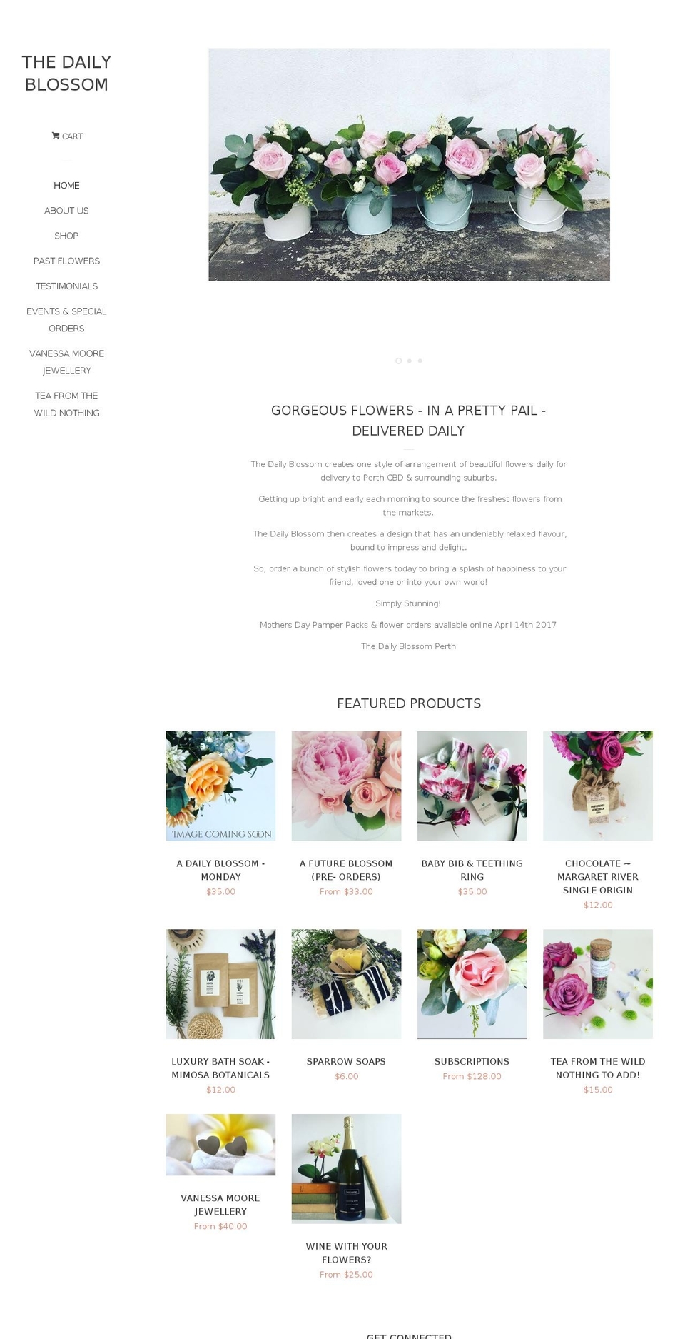 thedailyblossom.org shopify website screenshot