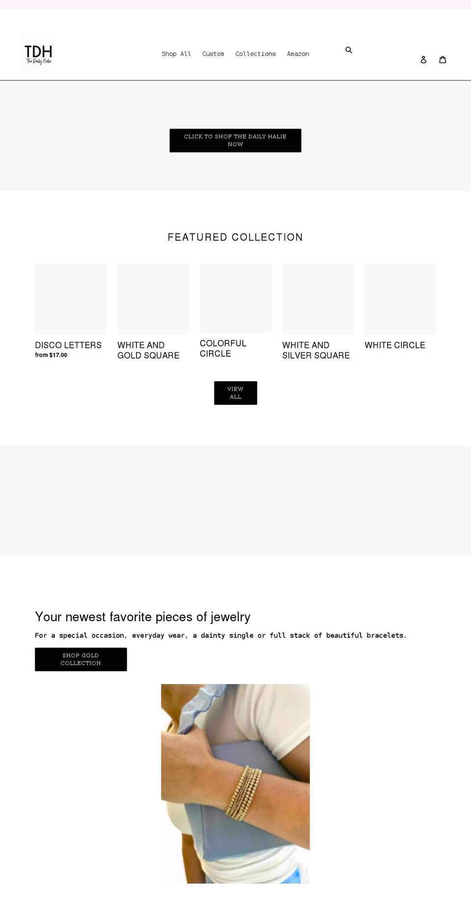 thedailyhalie.com shopify website screenshot
