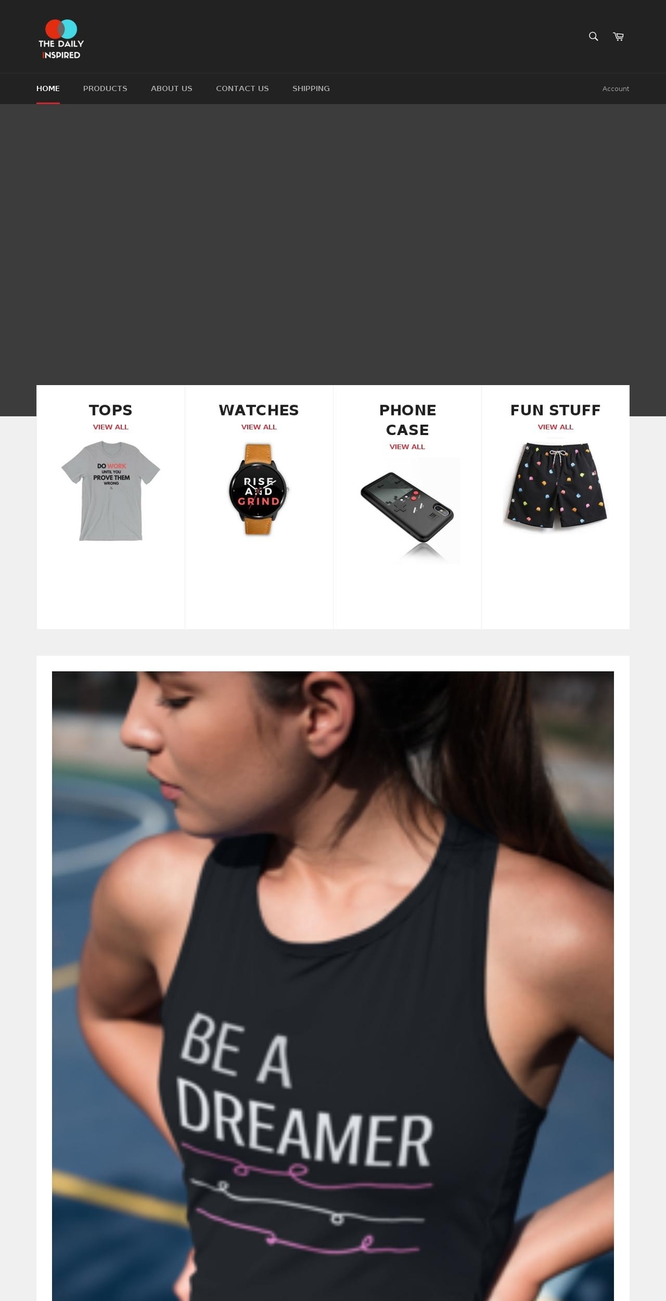 thedailyinspired.com — Shopify storefront screenshot