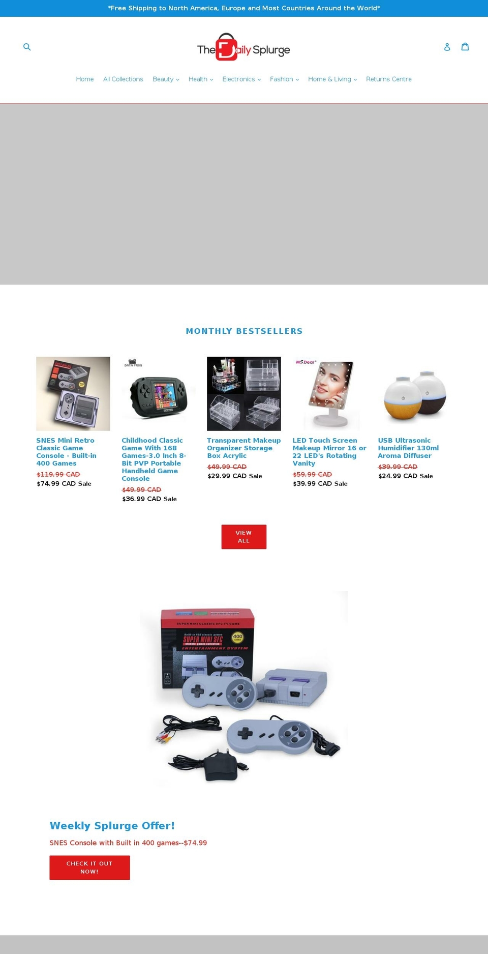 thedailysplurge.com — Shopify storefront screenshot