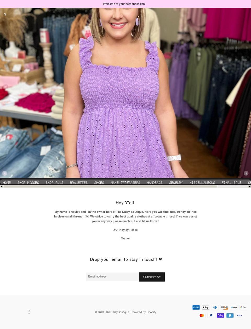 thedaisyboutique.com shopify website screenshot