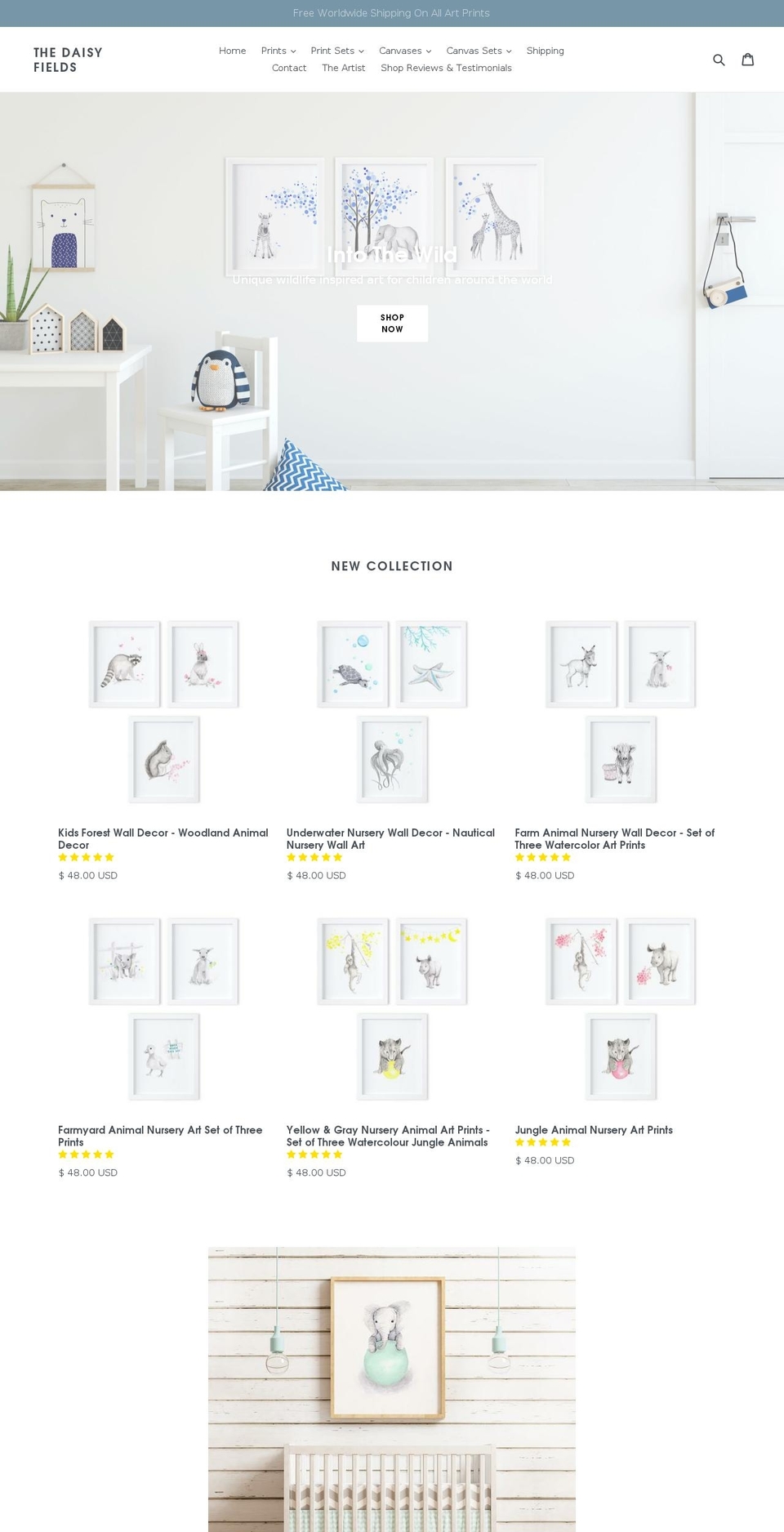 thedaisyfields.com — Shopify storefront screenshot