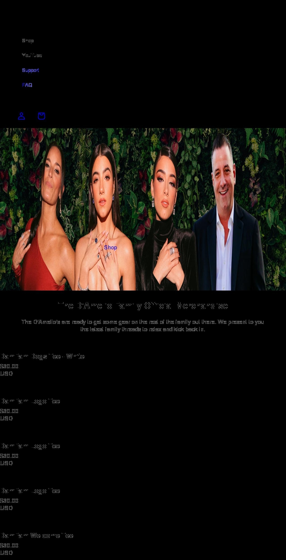 thedamelios.com shopify website screenshot