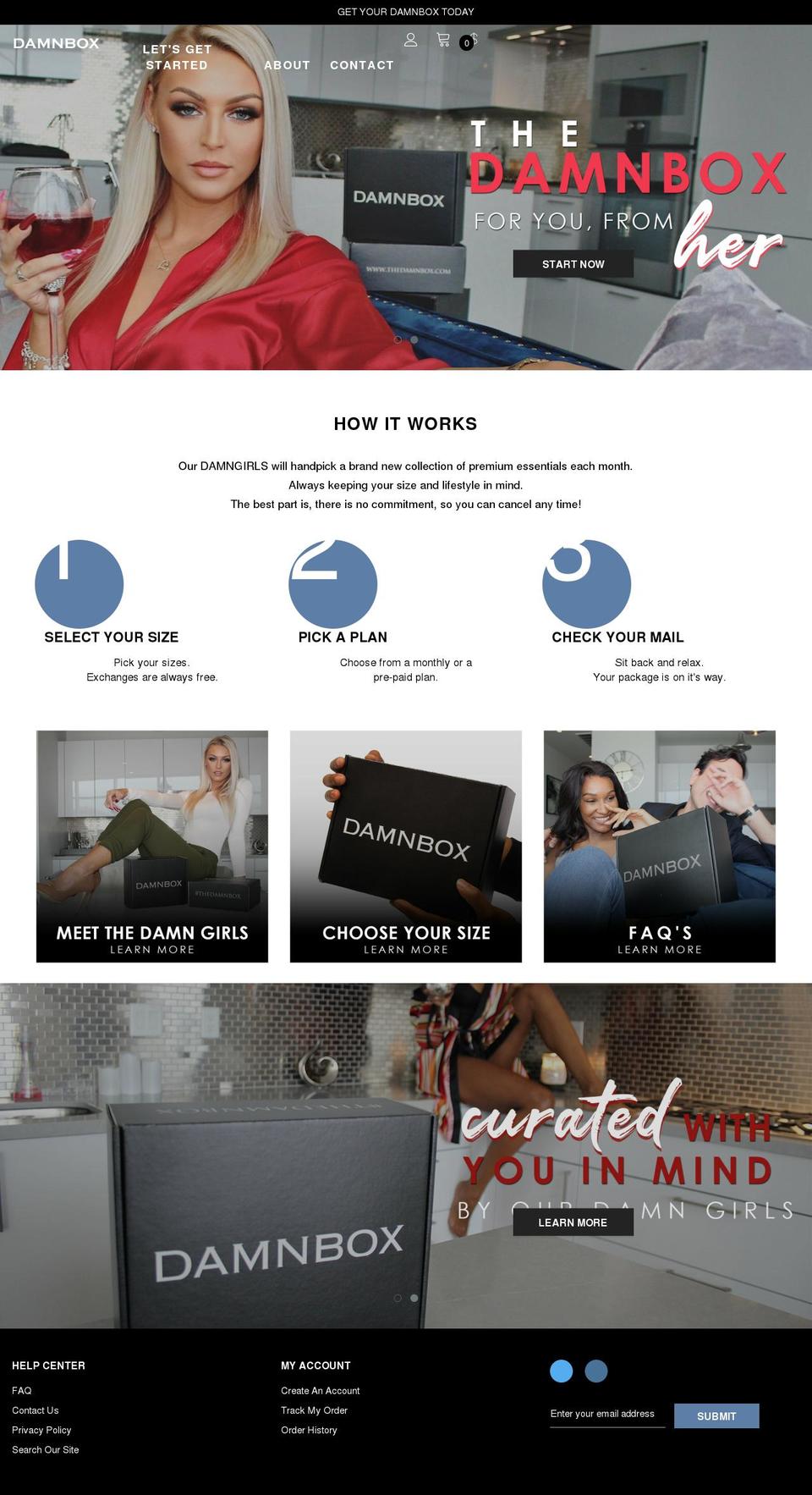 thedamnbox.com shopify website screenshot