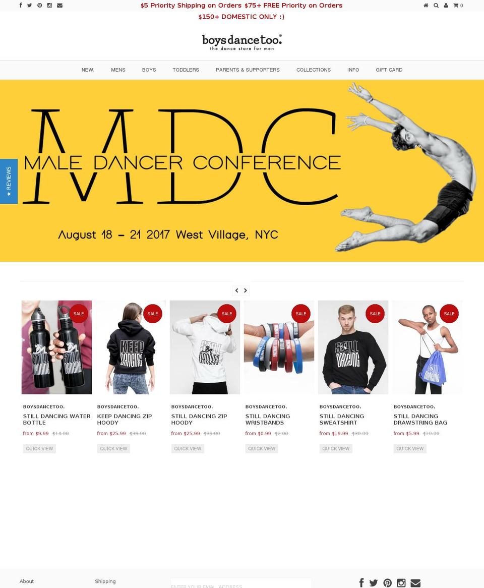 thedancestoreformen.com shopify website screenshot
