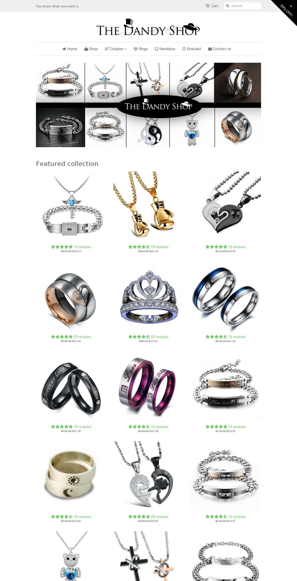 thedandyshop.com shopify website screenshot