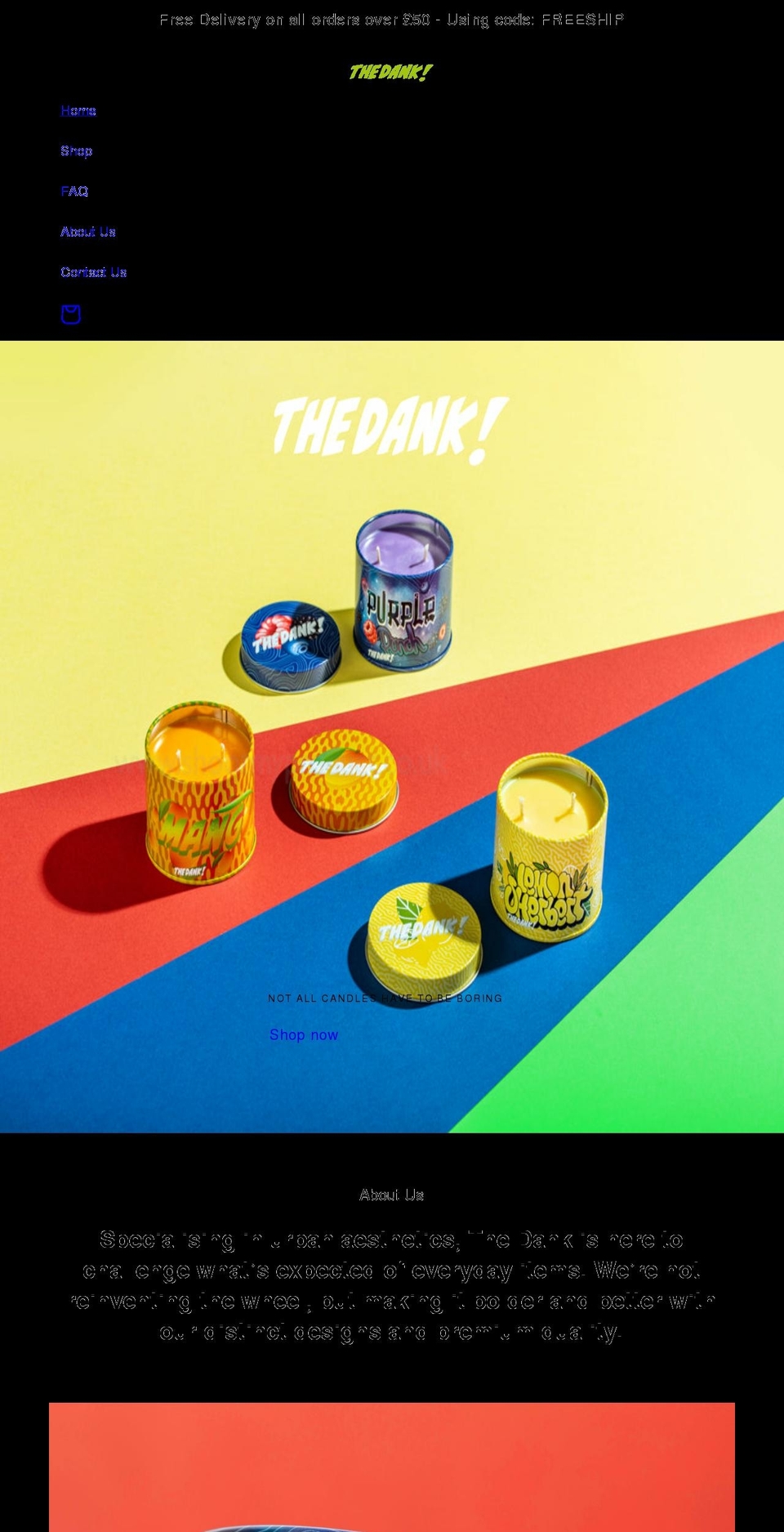 thedank.co.uk shopify website screenshot