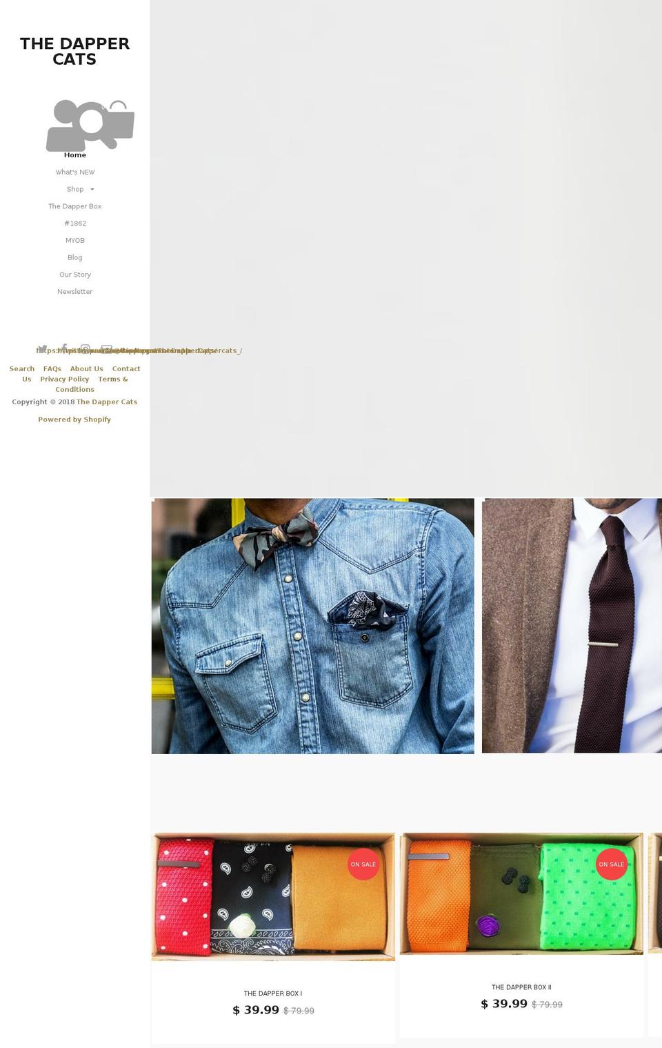 thedappercats.com — Shopify storefront screenshot