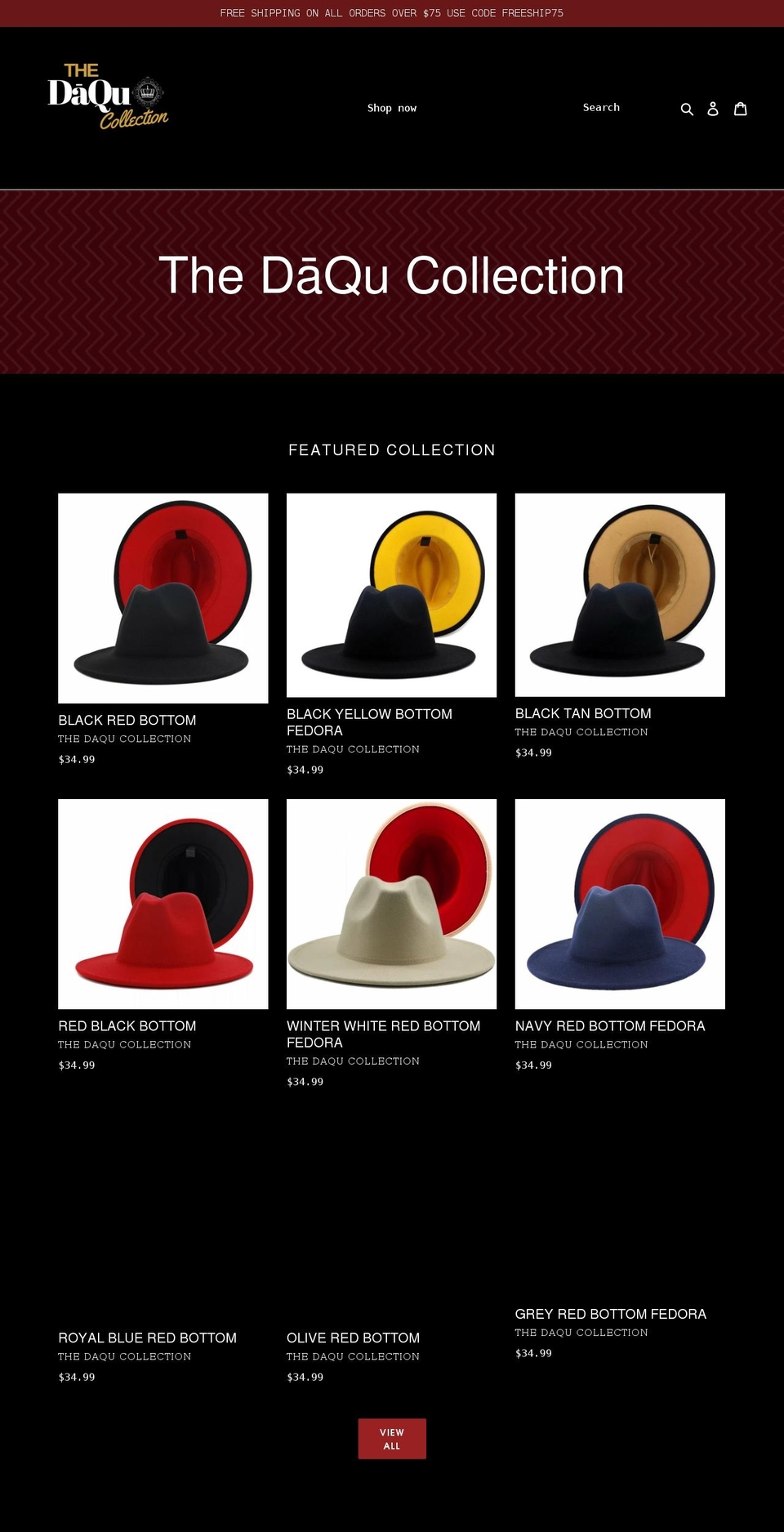 thedaqucollection.com shopify website screenshot