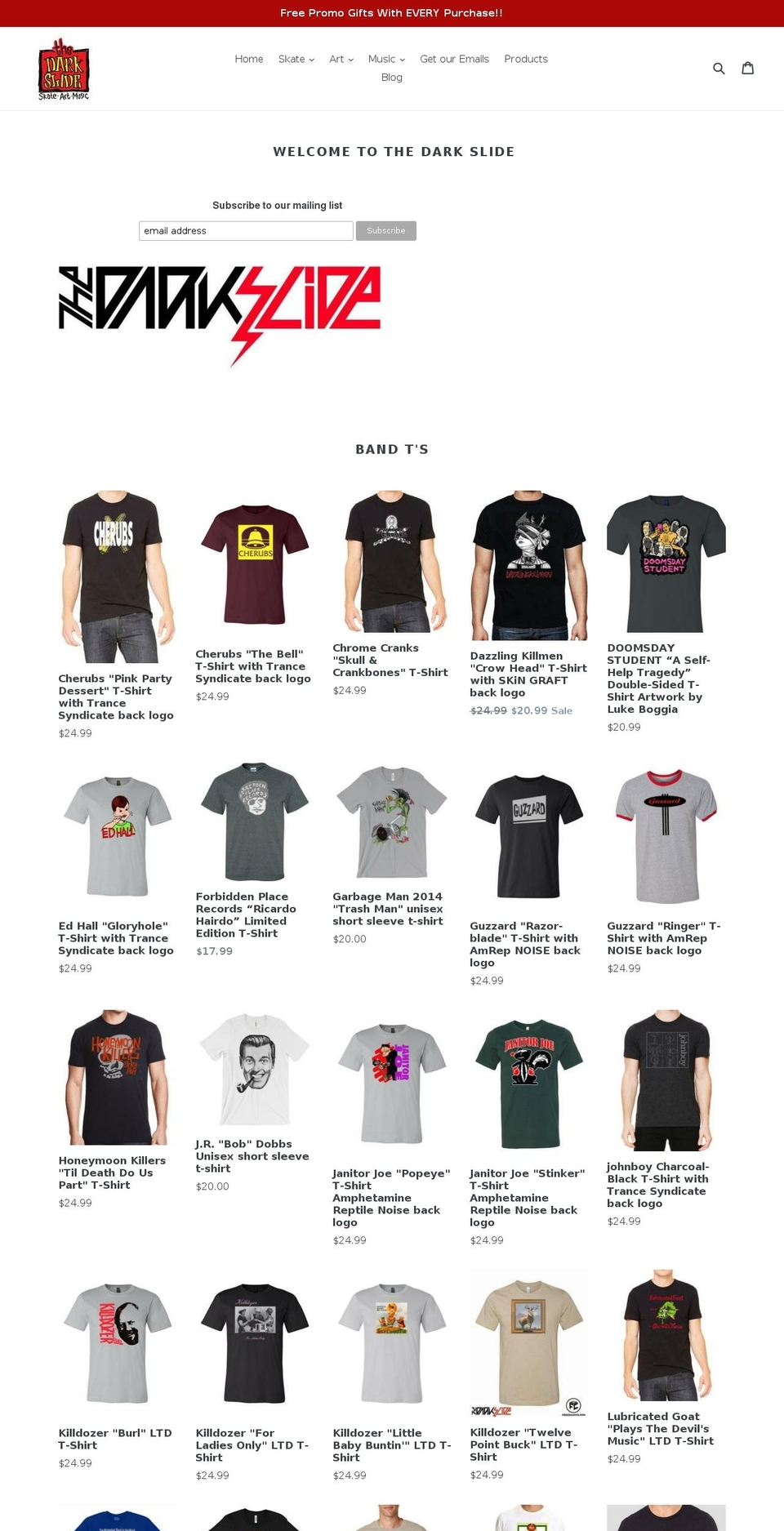 thedarkslide.com shopify website screenshot
